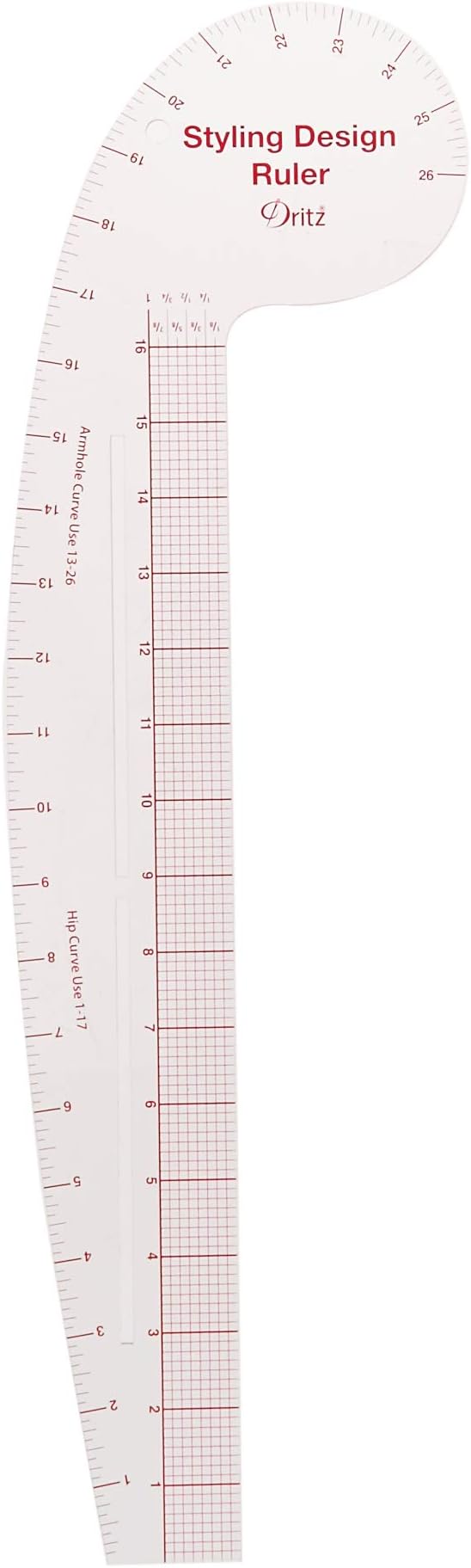 DritzStyling Design Ruler Rulers & Accessories, Clear, 1Pack