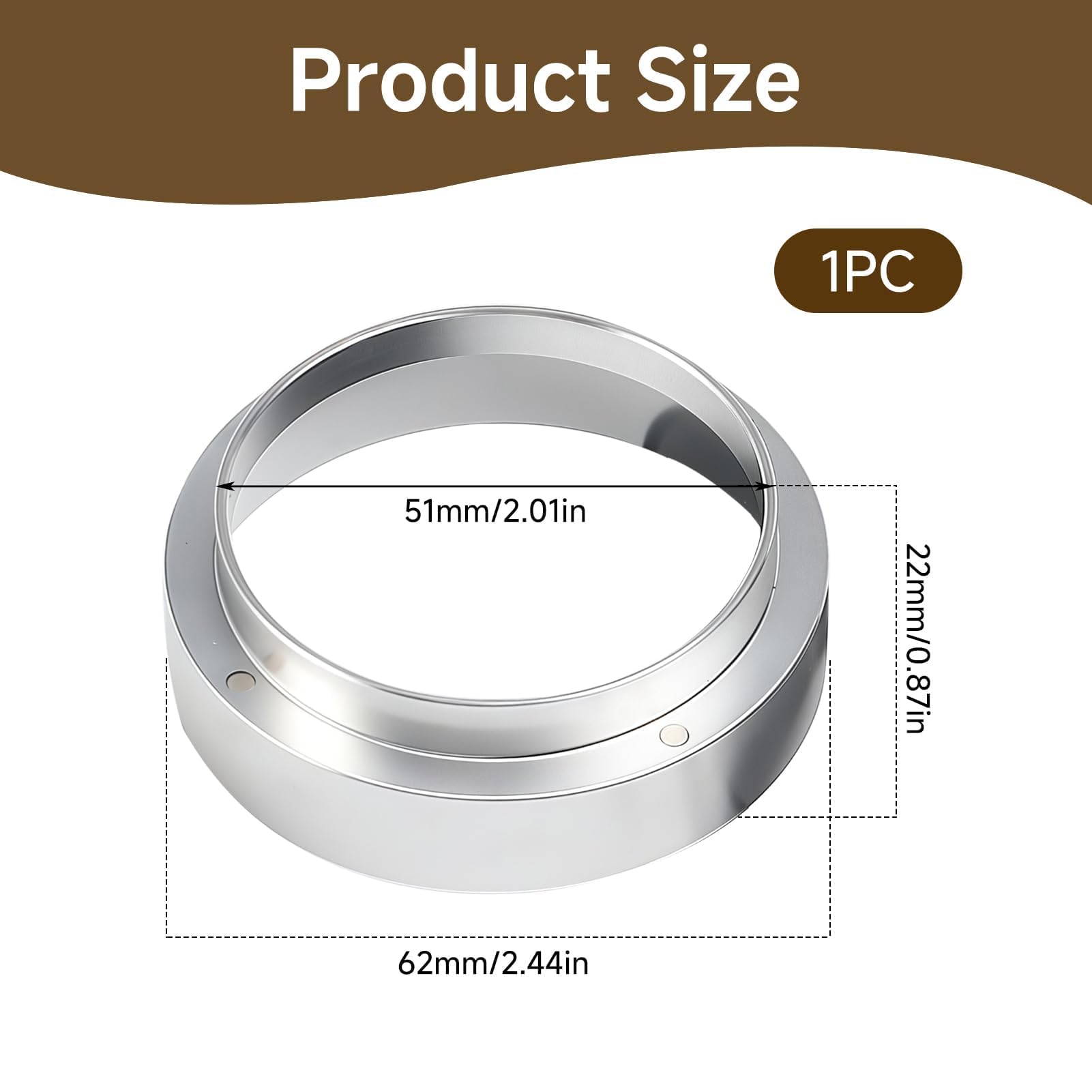 Anillo Dosificador Café 51mm Magnético, Embudo Dosificador de ABS para Portafiltro Espresso, Accesorio Barista Antisalpicaduras, Aro Dosificador para Cafetera Espresso