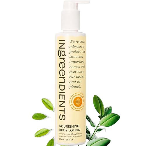 Ingreendients Loción para manos y cuerpo con manteca de cacao orgánica y manteca de karité, con ceramidas, hidrata y rejuvenece la piel, natural, no