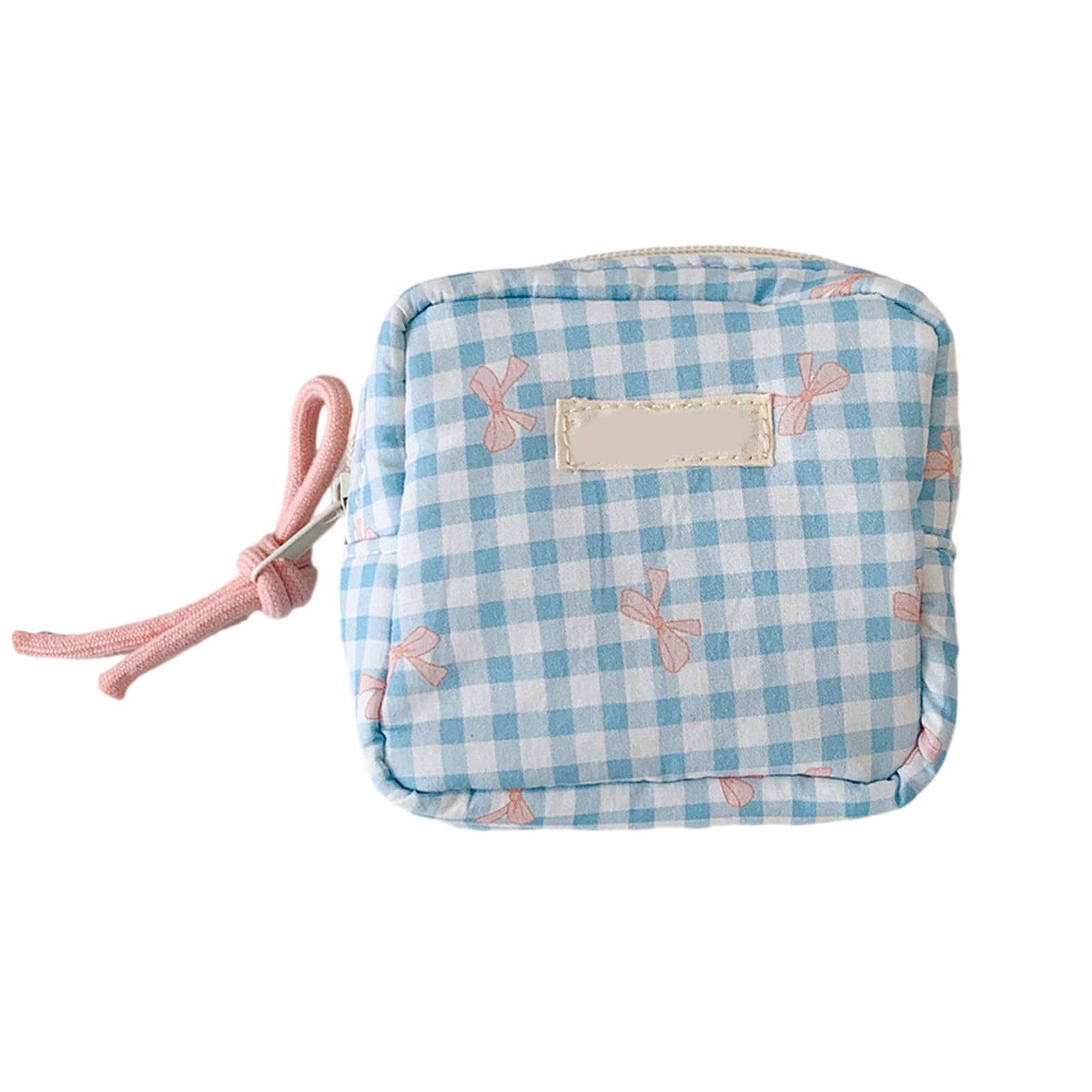 Jazuaiao Fashionable Square Makeup Organizers Portable Cosmetic Bag with Multiple Compartments for Cosmetics Skincare Essential Checkered Waterproof Makeup Organizers