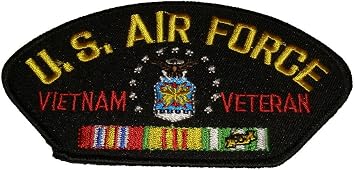 U S AIR FORCE VIETNAM VETERAN with SHIELD and SERVICE RIBBONS PATCH - Great Color - Veteran Owned Business