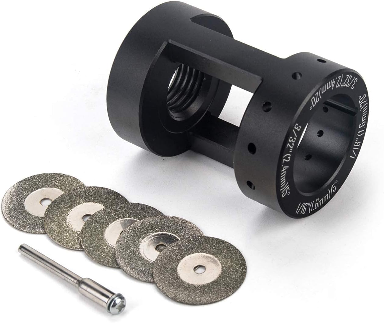 3mirrors ALUMINUM Tungsten Electrode Sharpener Grinder Head TIG Welding Tool with Cut-Off Slot Multi-Angle & Offsets Tool Kit and Diamond Wheels Tig Welding 10x25mm
