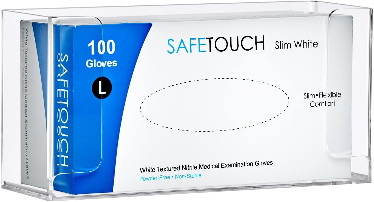 Amazing Abby Acrylic Glove Box Holder, Wall-Mounted Glove Dispenser, Floating Glove Box Organizer, Medium Size (for 2 Boxes), 10.5" W x 10.0" H x 3.5" D (Mounting Hardware Included)