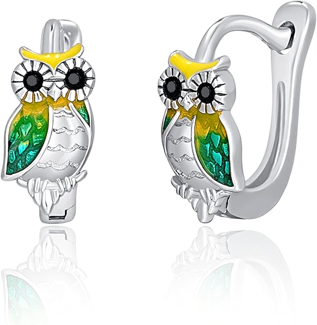 KINGWHYTE Cat/Dolphin/Butterfly/Horse/Elephant/Owl/Dog/Giraffe/Dinosaur/ Paw Print Earrings 925 Sterling Silver Cute Animal Earrings Jewellery Gifts for Animal Lovers Women Girls Friends