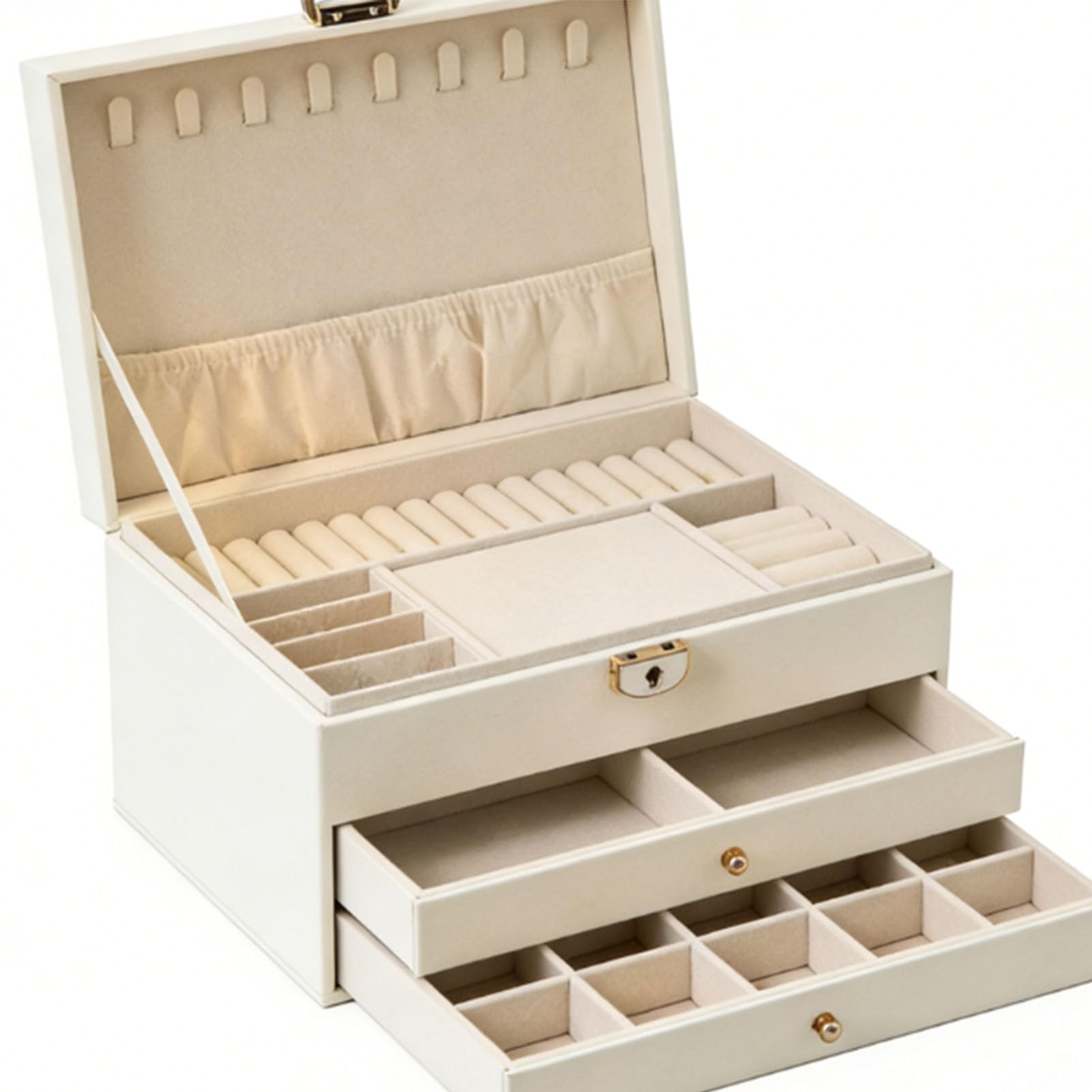 Boîte à bijoux en cuir PU grand étui pour ranger colliers emmêlés Pssopp