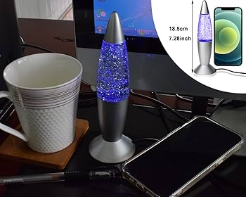 【アンティーク】ラバライト ランプ 青×白（本体:シルバー）限定Camel アメリカ直輸入品】ラバライト