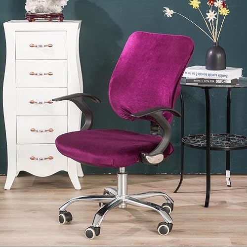 Miniatura 4 de Fundas de terciopelo elástico de elastano para silla de oficina, extraíbles y lavables, fundas universales para silla de hotel, hogar, bar, boda,