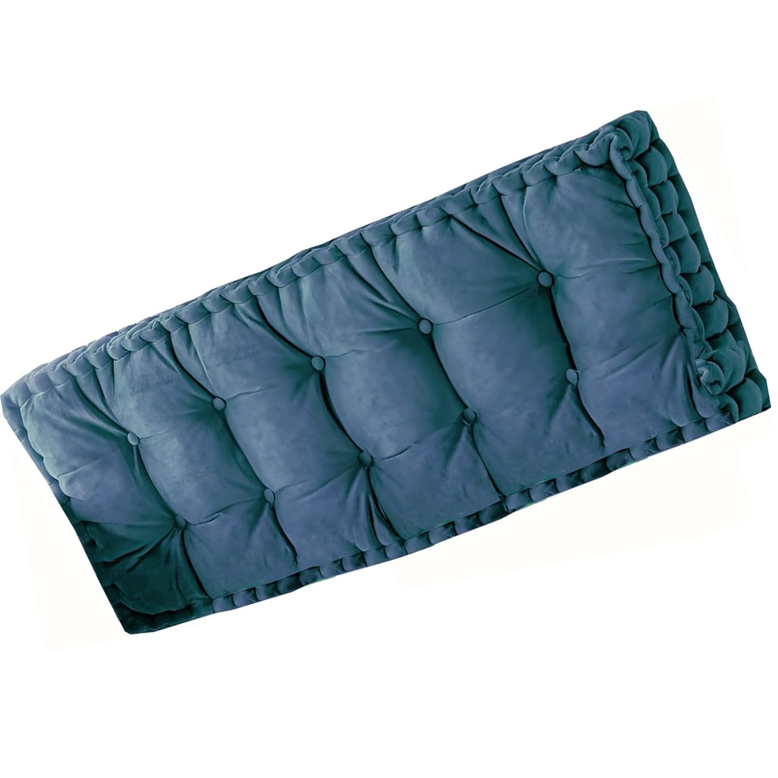 Poduszka na zewnątrz o grubości 10 cm, pikowana poduszka do siedzenia na meble ogrodowe, poduszka na ławkę do wnętrz, niebieska, 140 x 45 cm, idealna na patio, sofę, siedzisko przy oknie i na taras