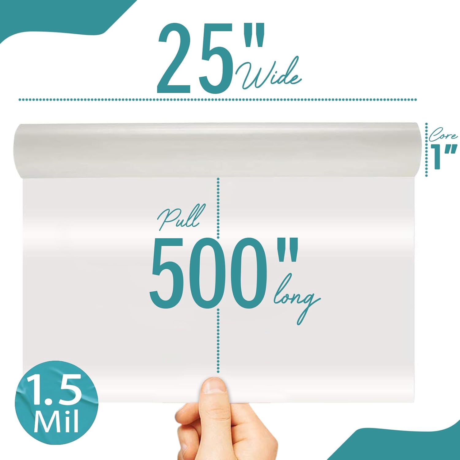 EXTRIC Thermal Laminating Film Roll 2 Pack Easy-Load Design - 25"x500" Glossy 1.5 Mil, 1" Core Professional Grade Lamination for Schools, Offices and Print Shops