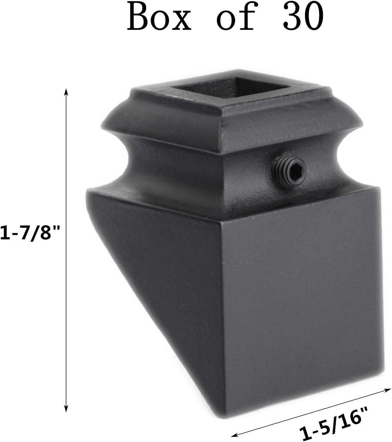 Exсluѕіvе Dіѕсоunt 90% Prісе Iron Baluster Shoes - Slant Shoe with Screw - for Use with 1/2 Square Balusters - Set of 30 (Satin Black)