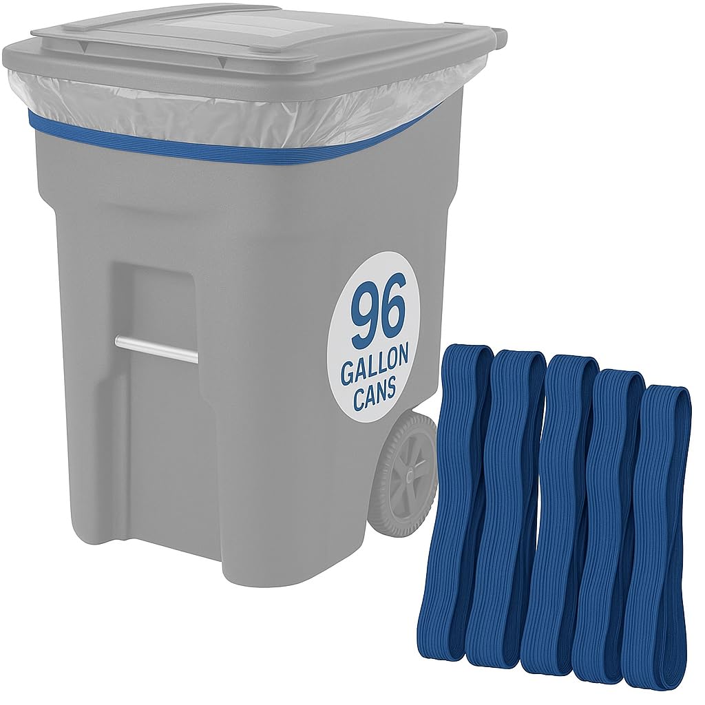 Amazon.com : Rubber Bands 95-96 Gallon Trash Cans - Garbage Bag