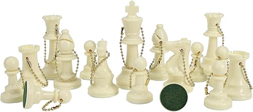 Miniatura 5 de WE Games Juego de llavero a granel, 17 piezas de ajedrez de plástico blanco con cadena, llavero, lindos accesorios de llavero, llavero para hombres,
