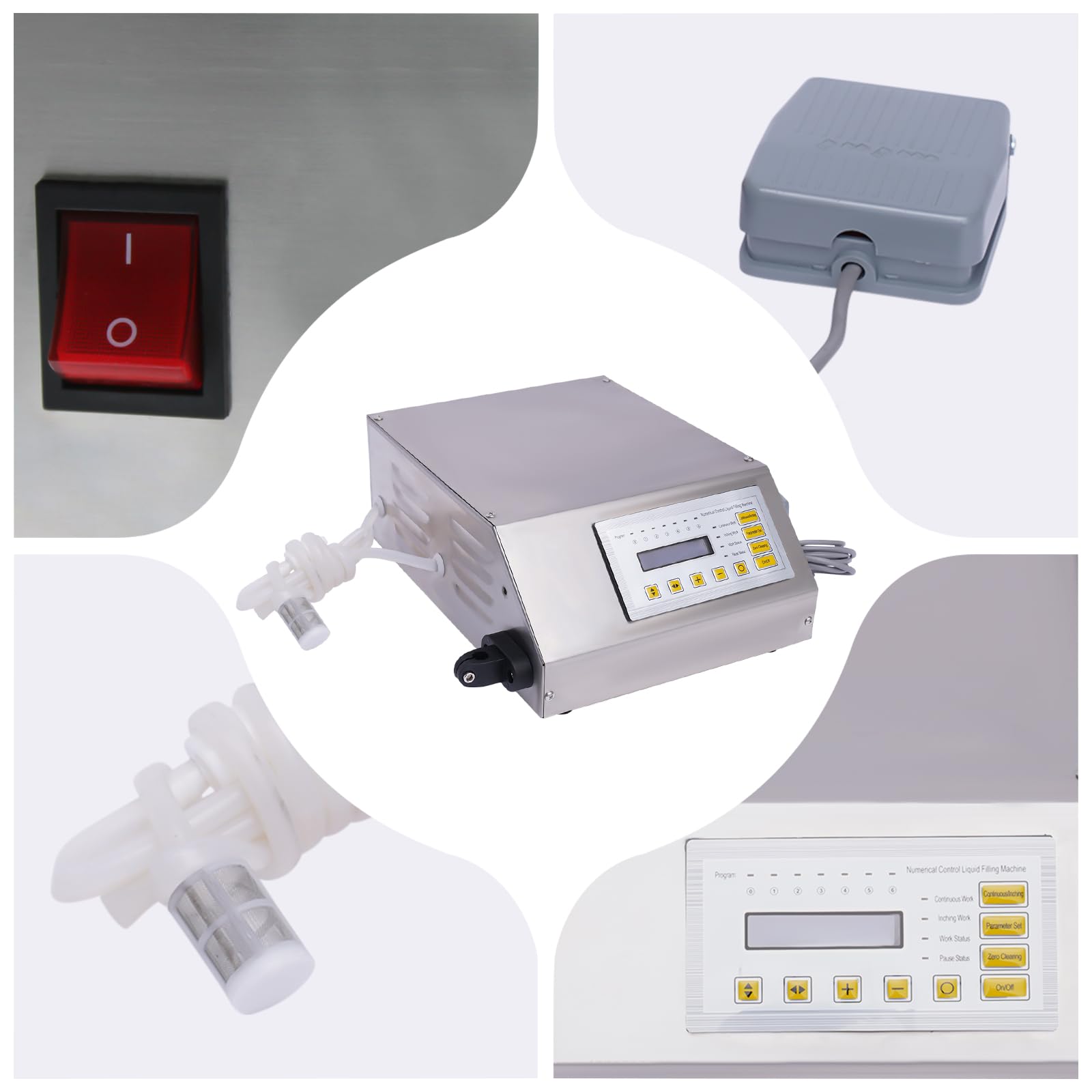 Abfüllmaschine Füllmaschine Elektrische Flüssigkeit 2ML-3500ML Automatisch/Pedalschalter Flüssigkeitsabfüllmaschine Flaschenabfüllmaschine Pastenfüllmaschine