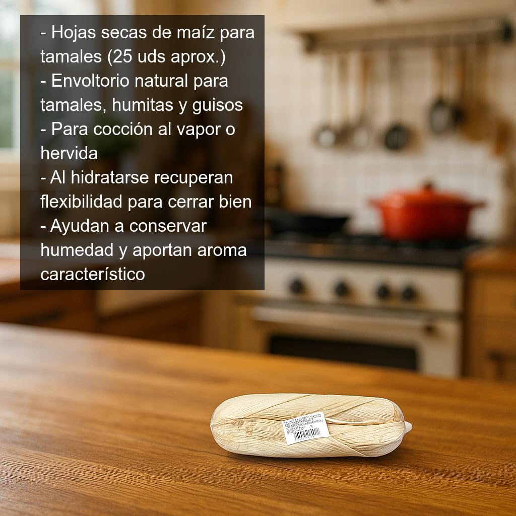Hojas de maíz secas para tamales 25 uds Envoltorio natural para cocción al vapor humitas cocina latinoamericana