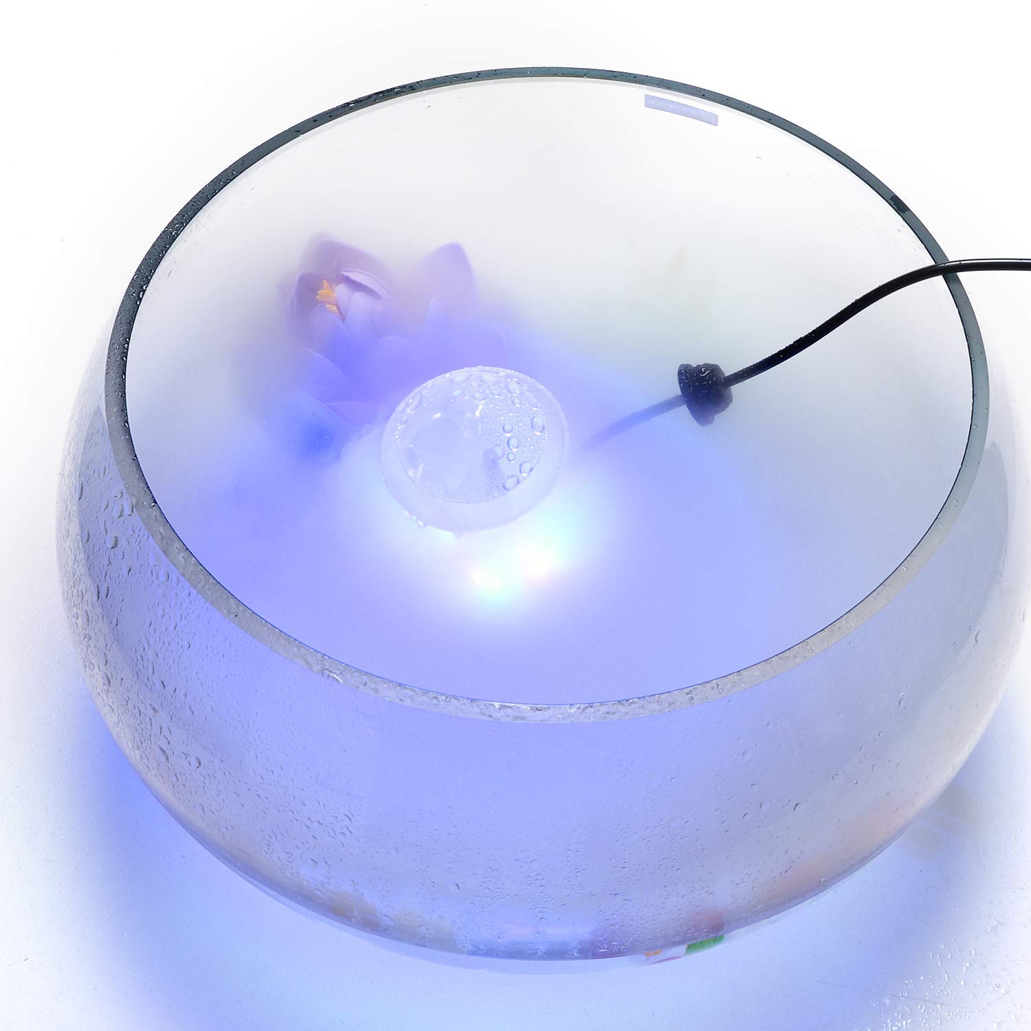 FITNATE 12 Luces LED Mist Maker Fogger con Protector contra Salpicaduras, Generador de Niebla, Atomizador de Aire, Fuente de Agua, Ideal para Decoración de Estanque, para Halloween y Otro Festival