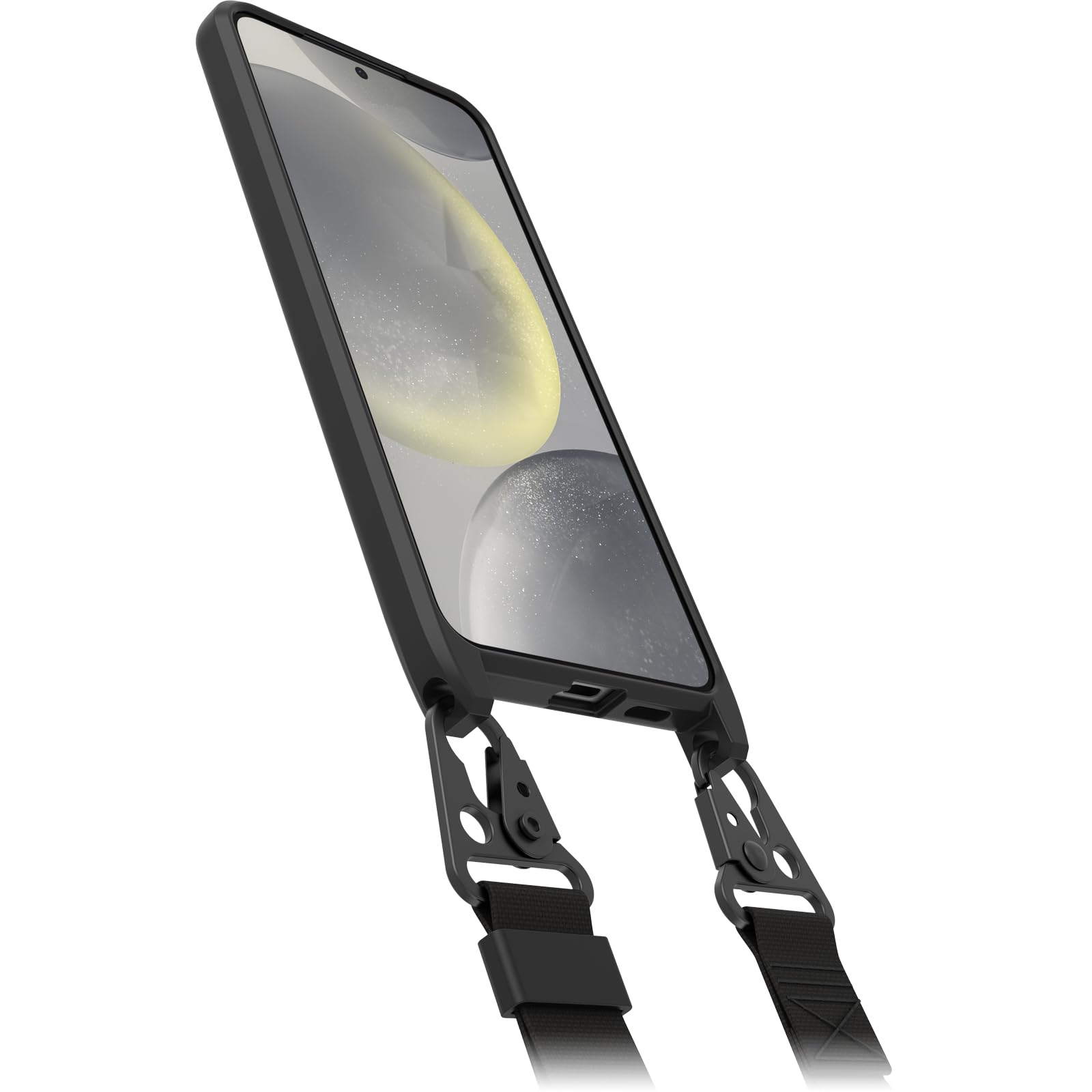 Cover OtterBox React Lanyard per Samsung Galaxy S24+, Custodia sottile, Resistente a shock con cordino a collana, Adattabile e intercambiabile, Testata a norme MIL STD 810G, Nero, Senza Retail Package