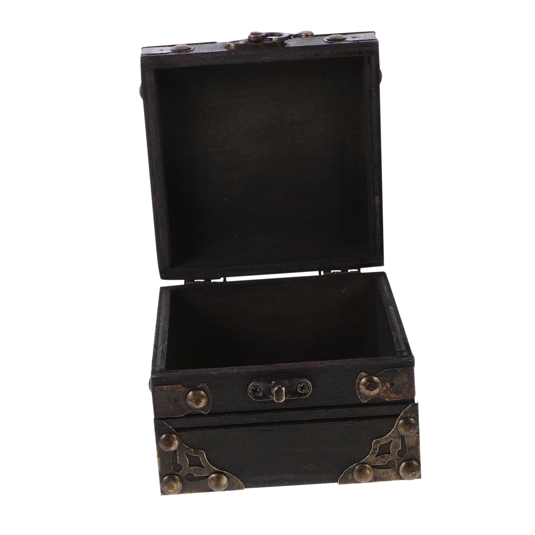 PartyKindom 2pcs Box Retro Jewelry Box Large Wooden Storage Bin Lid Vintage Trinket Storage