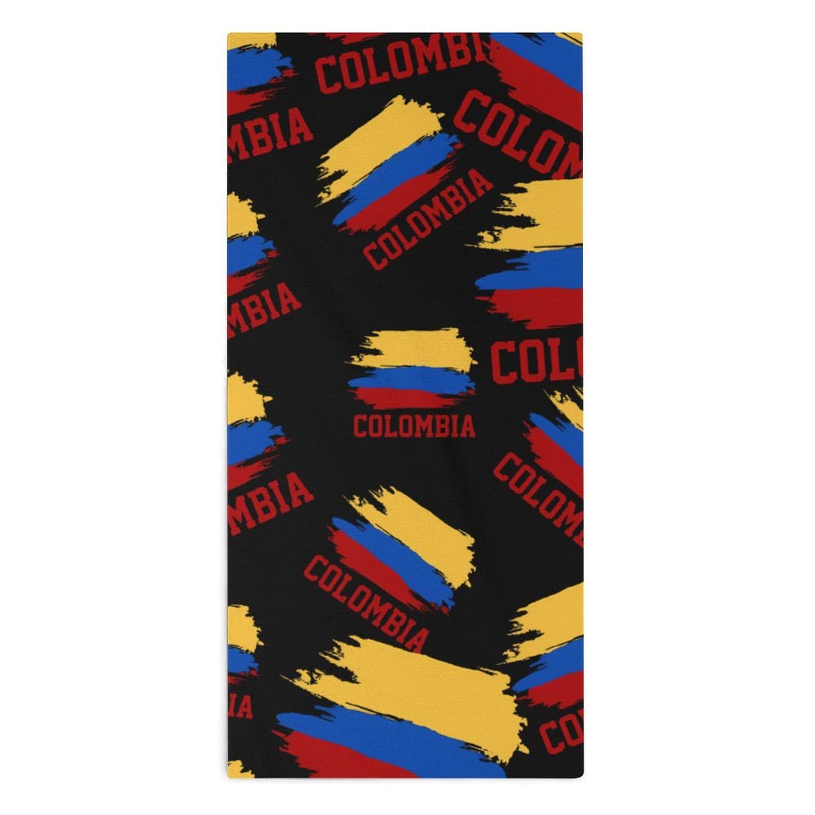 TXFBTRFSA Colombia Flag Hand Towels for Adult Face Towel Bath Beach Swim Accessories