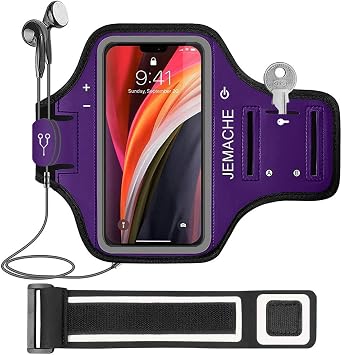 iPod Touch 5th Gen 6th Generation Armband, Gym Running Exercise Workout Sport Armband Case for iPod Touch 5 6th Generation with Card Keychain Purple