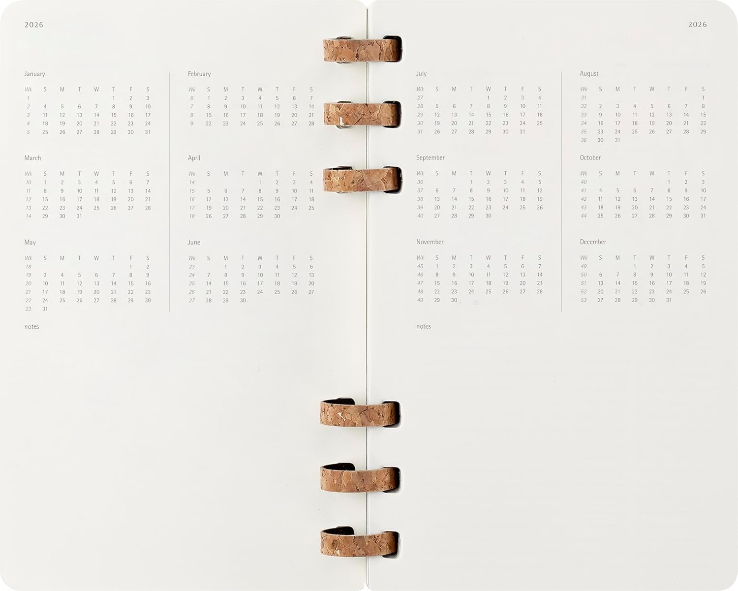 Moleskine Life Planner 2026, Wochen- und Monatsplaner Spiral 12 Monate, Weicher Einband und Gummibandverschluss, Farbe Schwarz, Größe Large 13x21 cm