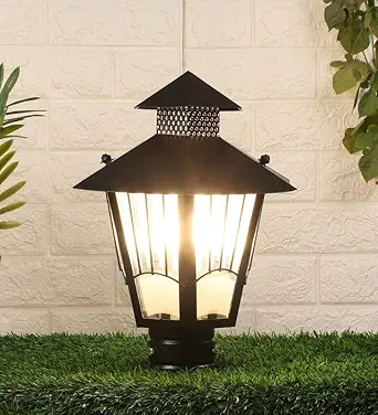 Black Metal Gate Light by Jainsons Lights - Without Bulb - chandni-med