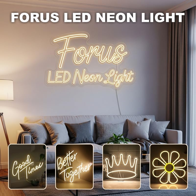 Image of Forus 35 Meter LED Neon Strip Light - Warm White, Flexible Waterproof Cuttable Rope Lights, Indoor Outdoor Diwali Decorative Lighting, Home Decor, Wall Decor, Custom Name Signage, 6-Months Warranty