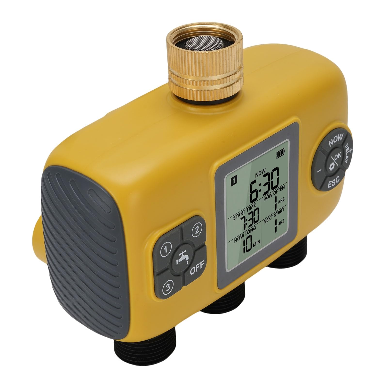 AUNMAS Timer per Irrigatore Intelligente a 3 Zone, ABS e Ottone, Controller di Irrigazione Automatico, 3 Zone Indipendenti, Ideale per Prati e Giardini