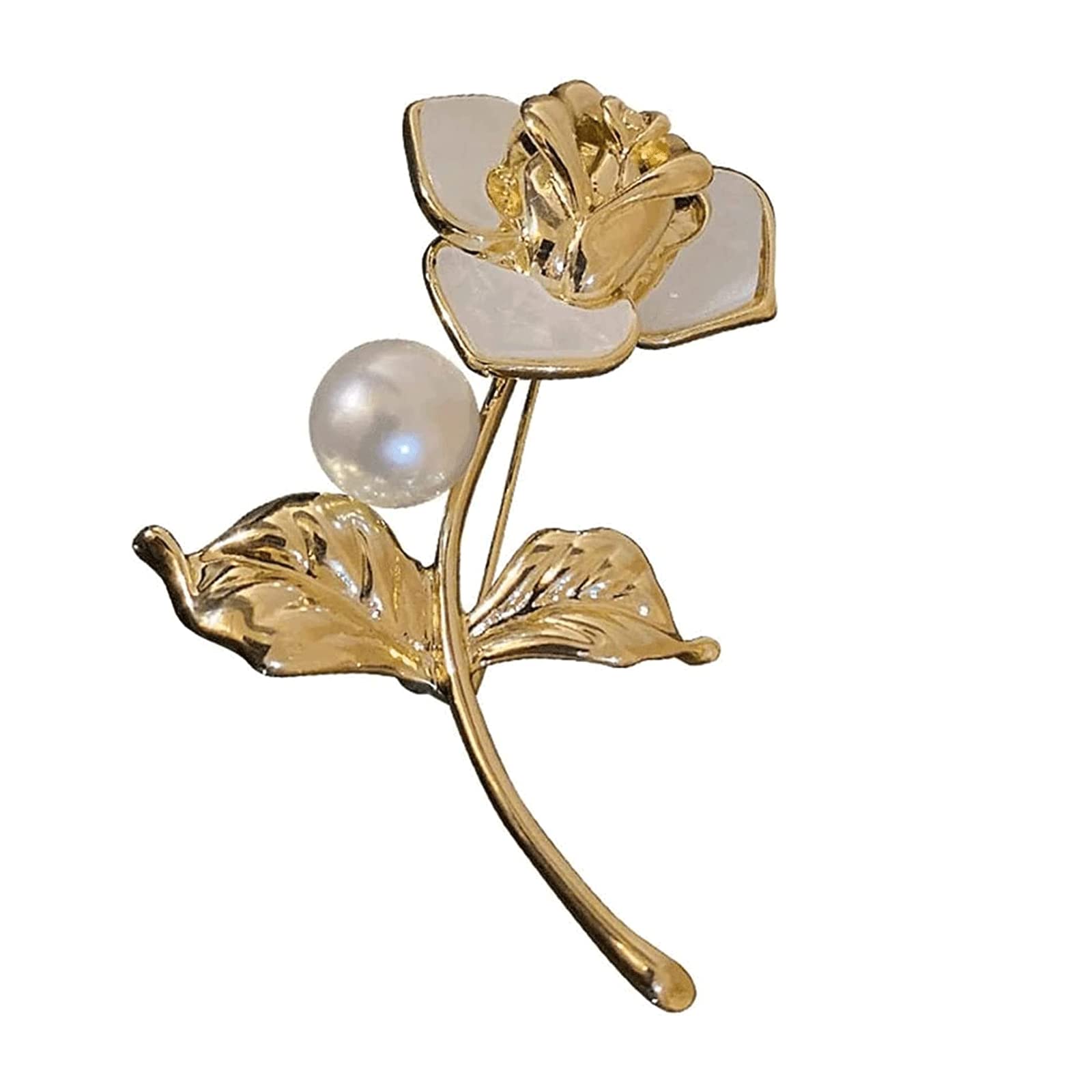 Broches con Forma de Rosa de Perlas, aleación, Cuello Vintage, Chal galvanizado, Bufanda, botón, Solapa