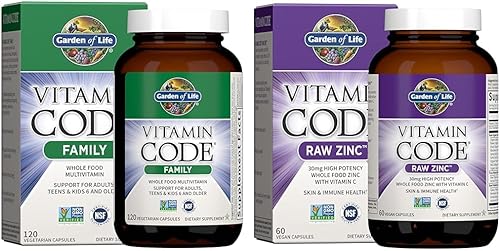 Miniatura 8 de Garden of Life Multivitamínico para mujeres hombres y niños de 6 años en adelante vitamina Code Family Multi - 120 cápsulas vegetarianas vitaminas