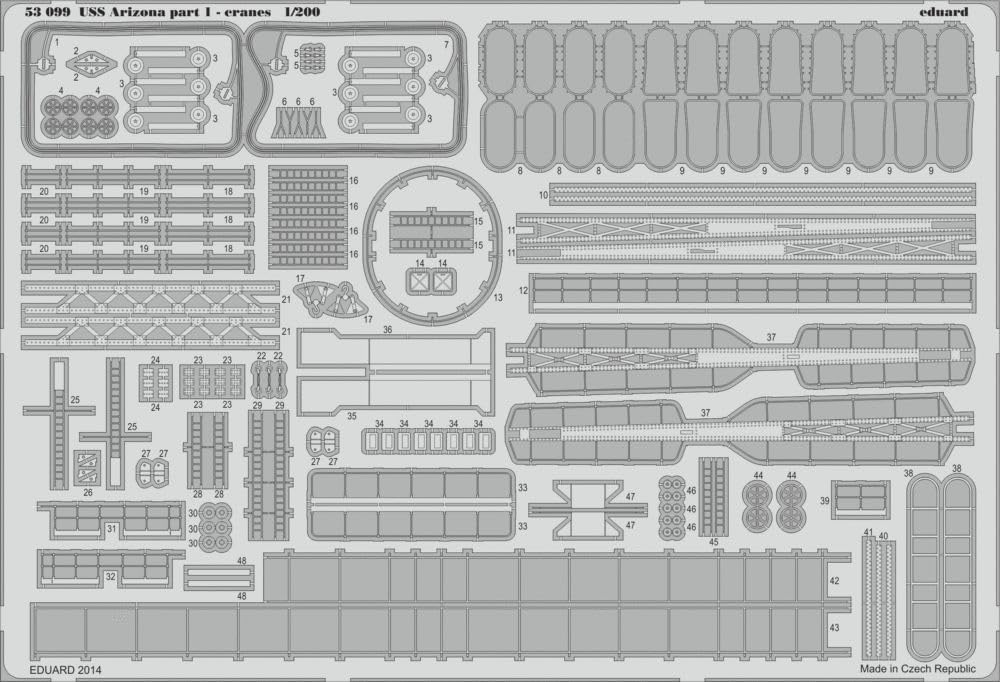 Eduard EDU53099 1:200 PE - USS Arizona Part 1 Cranes (for use with The Trumpeter kit) Model KIT Accessory