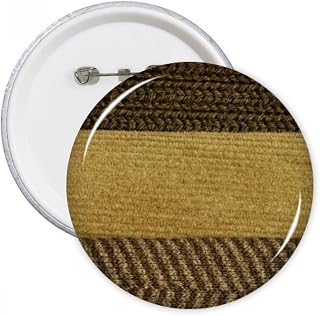 DIYthinker Botón de tela de lino triple de la barra del extracto de marrón pernos redondos insignia 5pcs regalo de la decoración Ropa Multicolor XXL