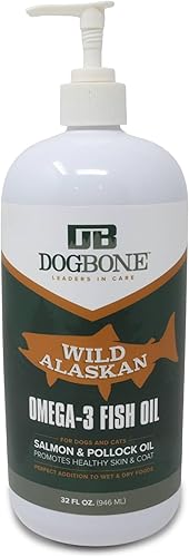 DogBone Aceite de pescado Omega 3 para perros – Suplemento EPA + DHA para cadera y articulaciones, corazón y piel – ácidos grasos Omega 6 – Ayuda a