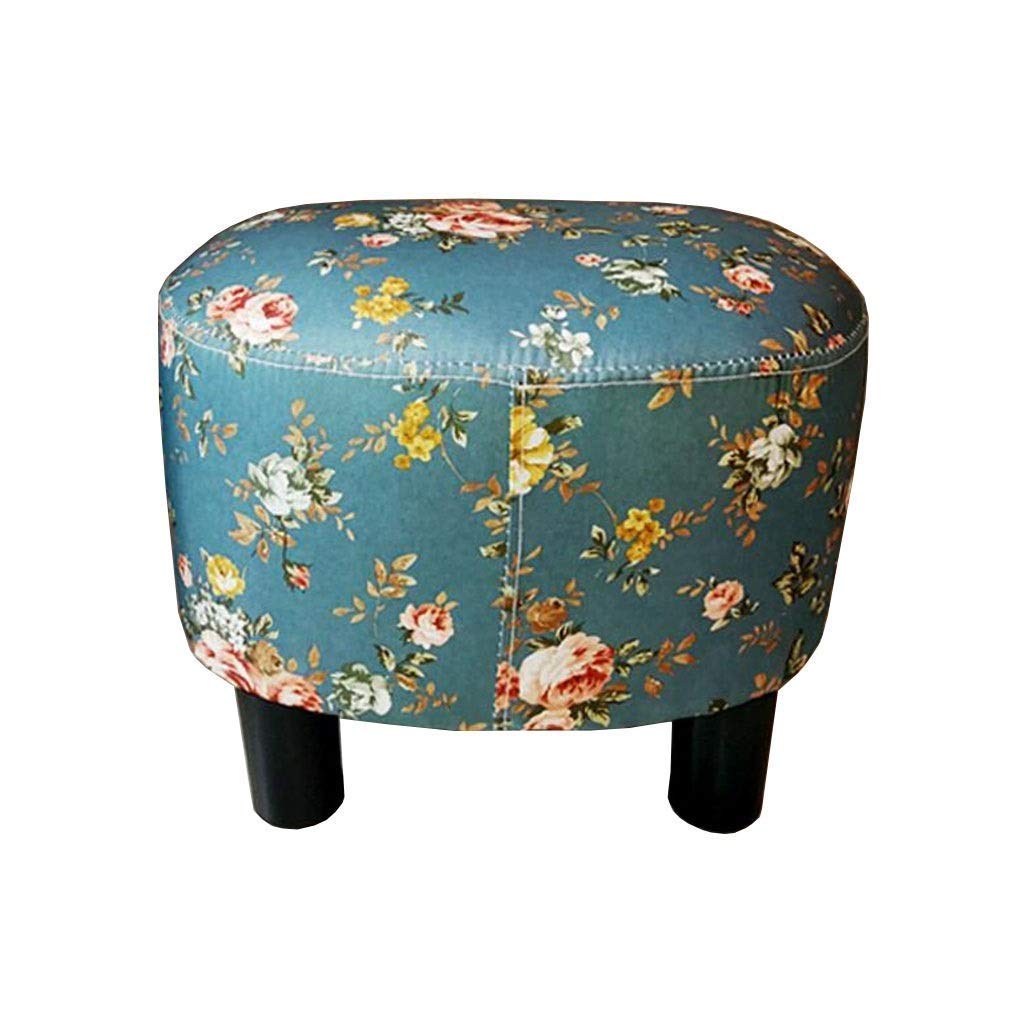 Pouf repose-pieds antidérapant et petit tabouret bas en bois massif