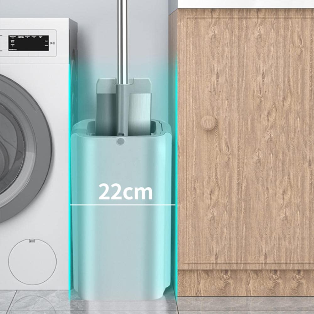 Juegos de Trapeadores y Cubos Microfibra Mango de Acero Inoxidable Cubo Doble Compartimento Mojado/Seco 2 Repuestos Mopa Reutilizables Incluidos, para Todo Tipo de Suelos