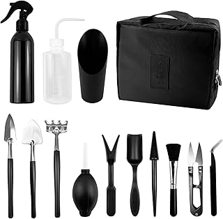 Ovati Outils Jardinage, kit Jardin,kit Jardinage Adulte pour Les Plantes D'intérieubor, Kit Jardinage en Acier Carbone pour Plantes Succulentes Transplantation À La Main, avec Sac De Rangement