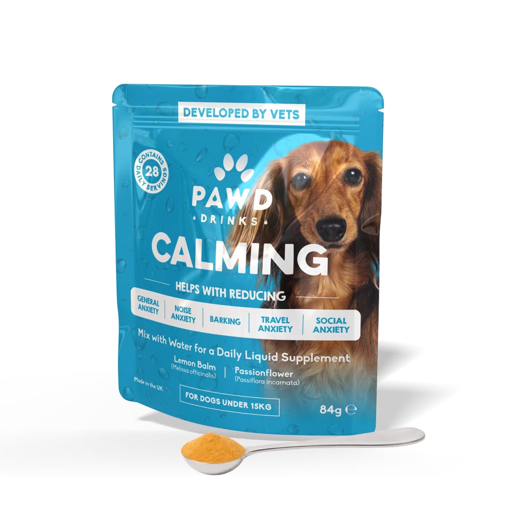 PAWD Calming Dog Powder Supplement – Fast-Acting Dog Anxiety Relief for Stress, Fireworks & Travel – Natural Calming Treats & Tablets Alternative, Vet Approved. Mix with Water. Dogs Under 15kg — image 1