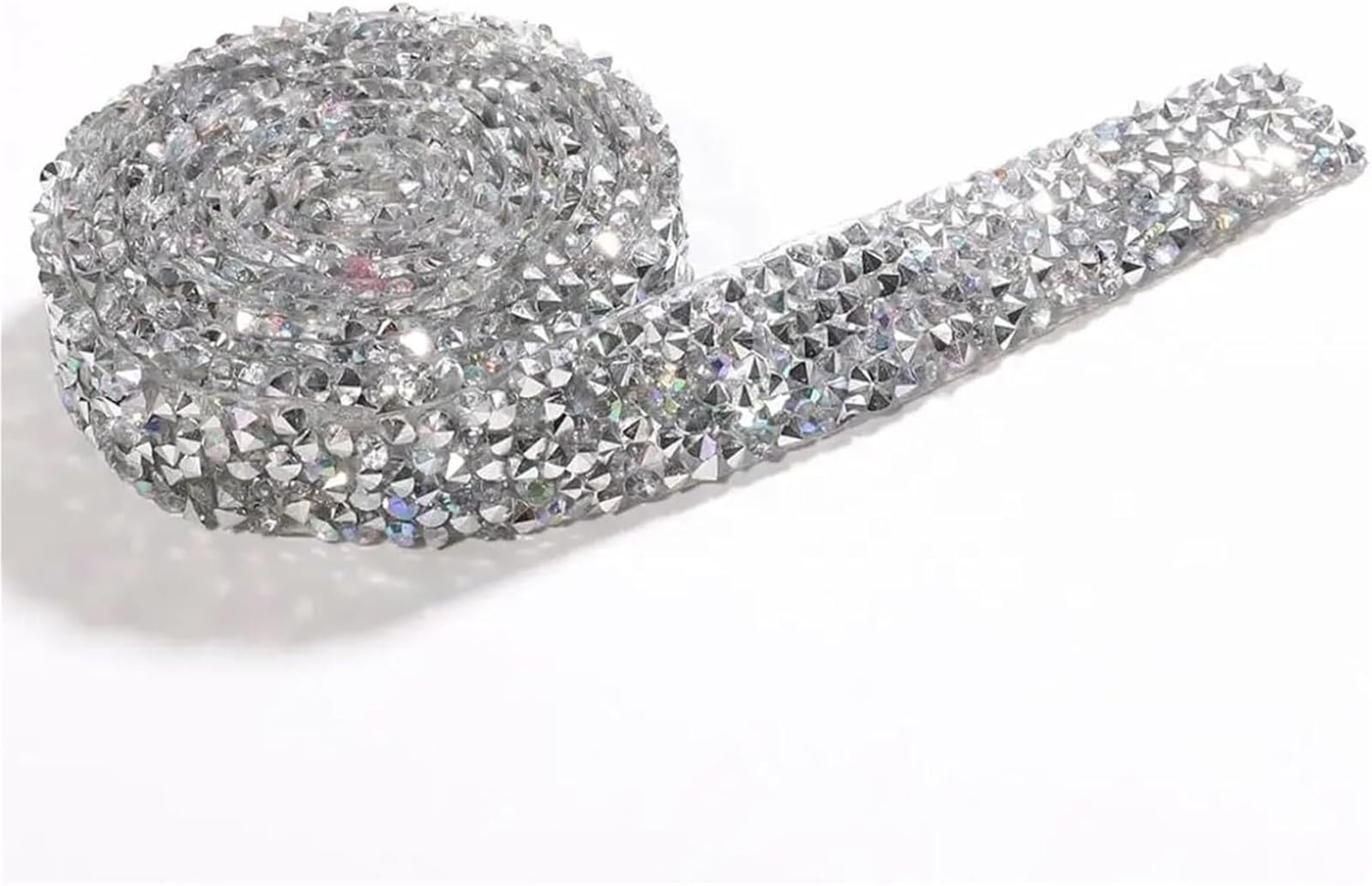 TGDGFKIAS Glitter Resin Rhinestone, DIY Colours Strips Roll 5 Yards Crystal Strass Hot Fix Applicator Ribbon Multicolor 1-3cm(Multi-colored,2cm)