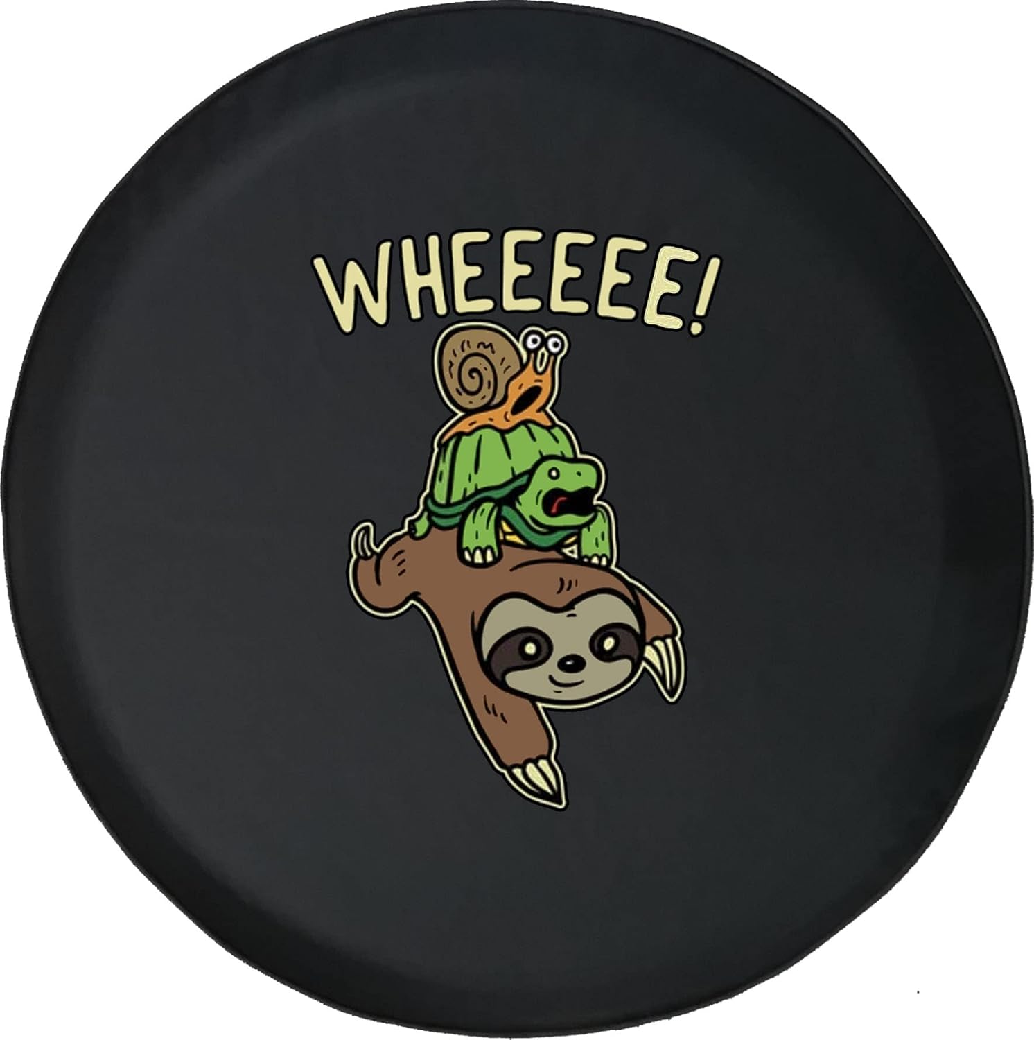 Camper Tire Covers Wheee Sloth Turtle Snail Custom Car Spare Tire Covers Size 30 to 31 Inch