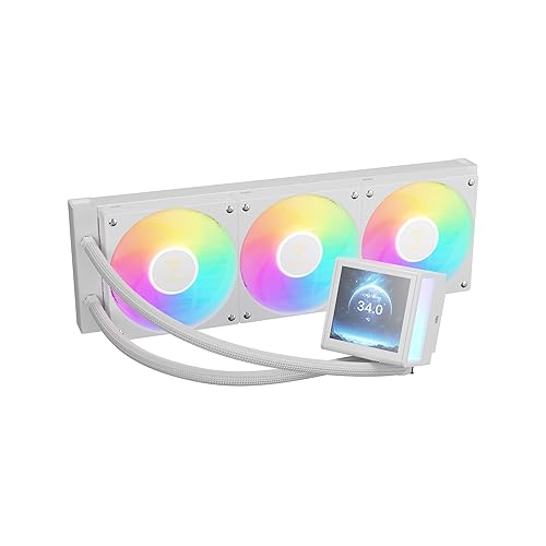 Miniatura 15 de GAMDIAS CHIONE P5-360 - Enfriador líquido de CPU, AIO de 12.14 pulgadas con LCD IPS personalizable de 3.4 pulgadas, bomba magnética giratoria,