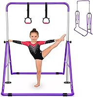 Vista 11 de Gymnastics Bar for Kids, Adjustable Height Gymnastic Horizontal Bars, Folding Expandable Gymnastics Equipment Junior Training Kip Bar for Home