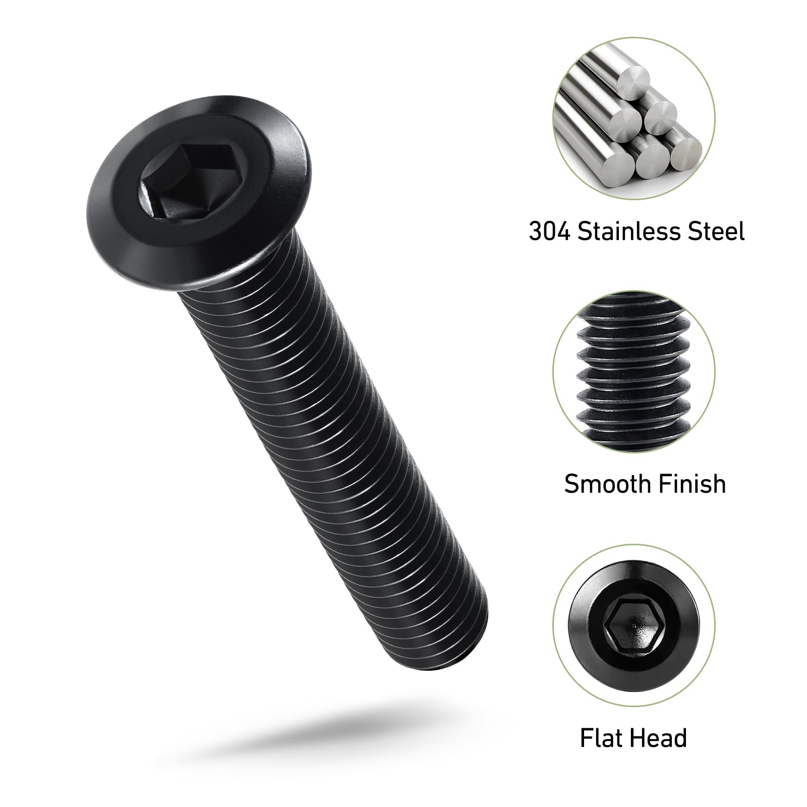 Amazon.co.jp: 1/4-20 x 1-1/4インチボルト、フラットヘッド六角