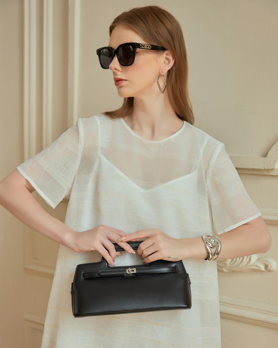 SIXDO G-White Organza Loose Dress for Women 2025, Elegant Wardrobe Essential for Work and Comfortable Casual Wear - Image 7