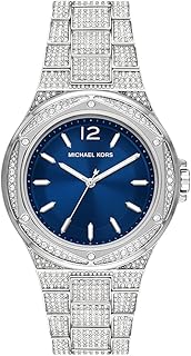 ساعة لينوكس من الكوارتز بسوار من الفولاذ المقاوم للصدأ للنساء من مايكل كورس، لون فضي، (موديل: 22 MK6990)