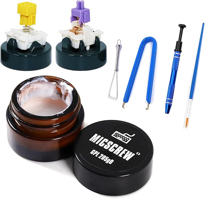 Keyboard Lube Kits 10PCS, GPL 205G0 Grease 0.17oz, Metal