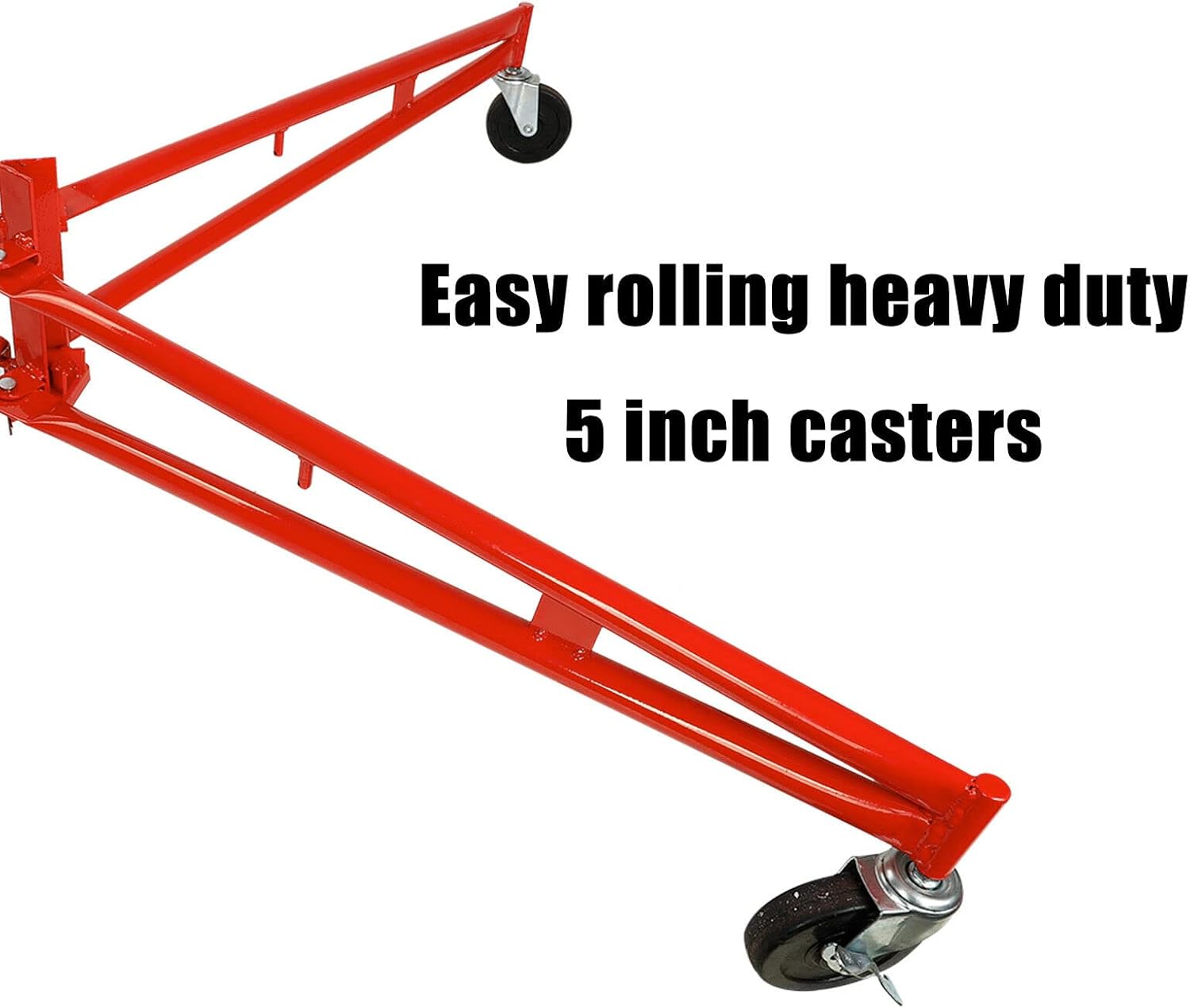 11FT Drywall Lifter Panel Hoist Dry Wall Rolling Caster Lifter Construction Tool 150LB Heavy Duty Sheetrock Hoist Holder (Red)