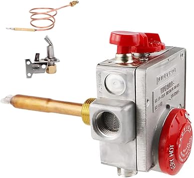 110-326 Gas Water Heater Valve,Natural Gas Water Heater Thermostat, Water Heater Replacement Parts Gas Control Valve with 1-3/8" Shank, 3-1/2" W.C