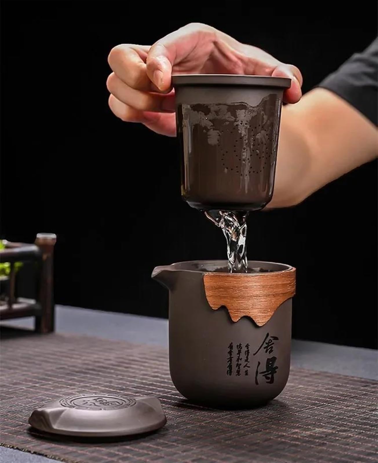 Reise-Teeservice „Purple Sand“ – Tragbares Teeservice für unterwegs, Teetassen für die Teezeremonie, Feines Kung-Fu-Teeservice, Teekannen & Kaffeekannen, Reise-Teeservice