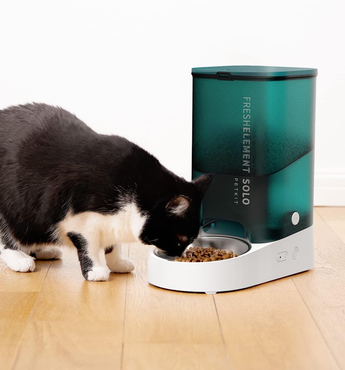 PETKIT Distributeur Automatique pour Chats et Chiens,2.4G WiFi 3L Mangeoire Automatique, Connecté App,avec Bol en Acier Inoxydable,Jusqu'à 10 Repas par Jour,Double Alimentation d'énergie(Blanc Pâle)
