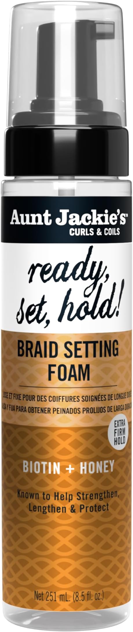 Curls & Coils Braid + Twist Collection Ready, Set, Hold Braid Setting Foam with Extra Firm Hold, 8.5 fl oz