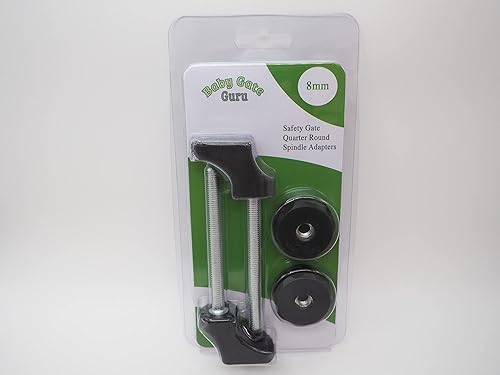 Miniatura 3 de Adaptador de varilla de husillo redondo M8 (0.315 in), paquete de 2 unidades para puertas de seguridad de bebés y mascotas montadas a presión (0.315